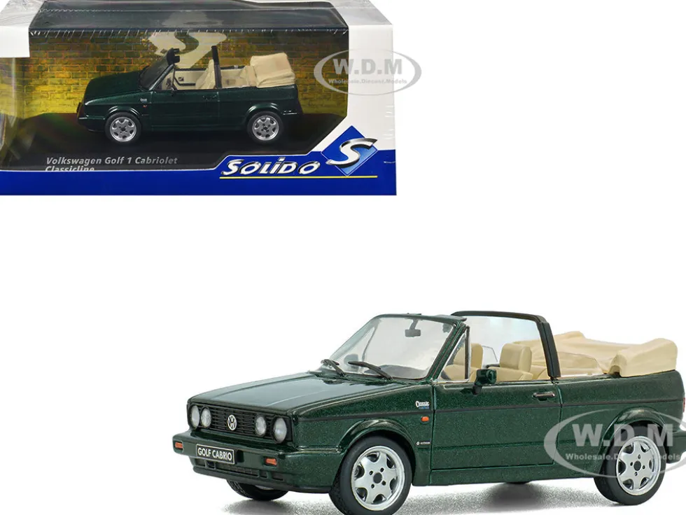 1992 Volkswagen Golf Cabrio Classic Line Classic Green Metallic 1/43 Diecast Model Car by Solido