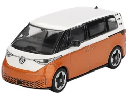 Volkswagen ID.Buzz Van Candy White and Energetic Orange Metallic Limited Edition 1/64 Diecast Model Car by Mini GT