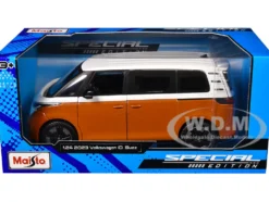 2023 Volkswagen ID. Buzz Van Orange and White "Special Edition" Series 1/24 Diecast Model Car by Maisto