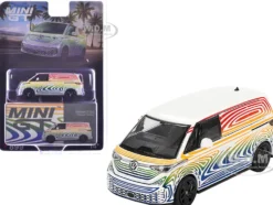 Volkswagen ID. Buzz Van Prototype "Rainbow" Limited Edition 1/64 Diecast Model Car by Mini GT