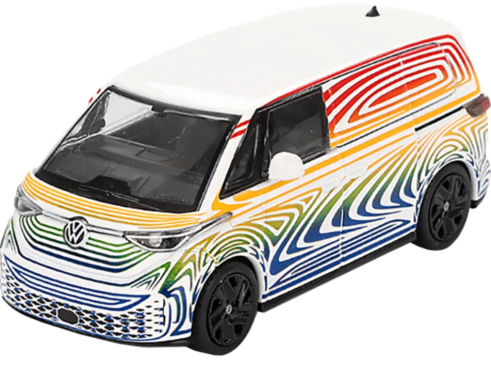 Volkswagen ID. Buzz Van Prototype "Rainbow" Limited Edition 1/64 Diecast Model Car by Mini GT