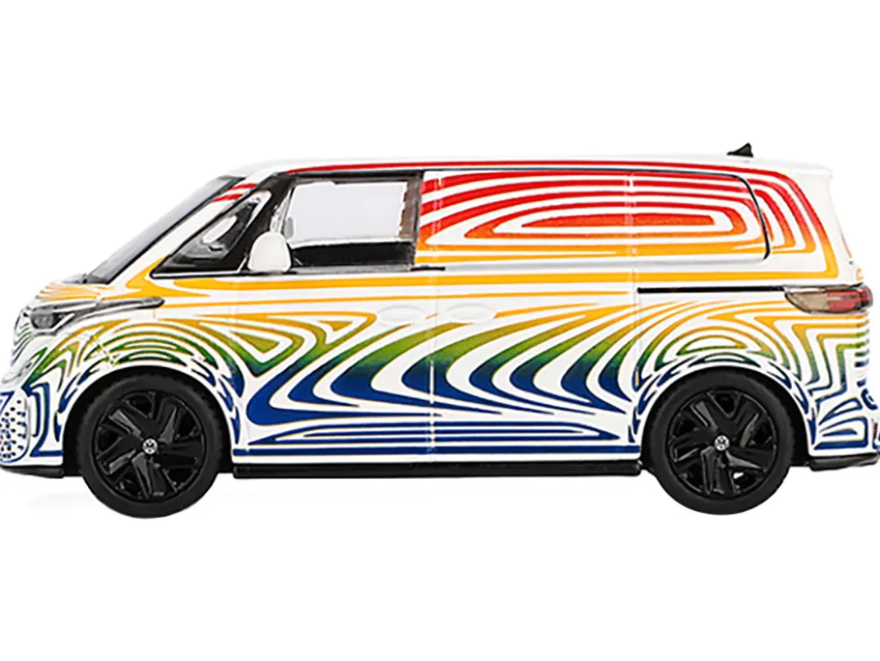 Volkswagen ID. Buzz Van Prototype "Rainbow" Limited Edition 1/64 Diecast Model Car by Mini GT