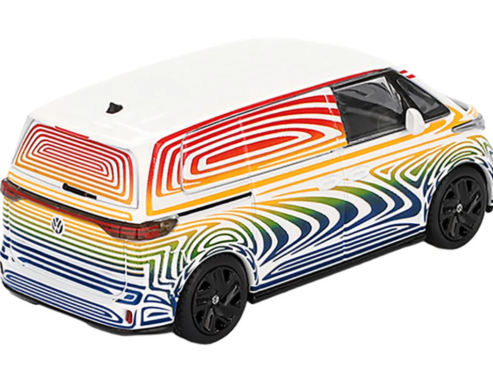 Volkswagen ID. Buzz Van Prototype "Rainbow" Limited Edition 1/64 Diecast Model Car by Mini GT