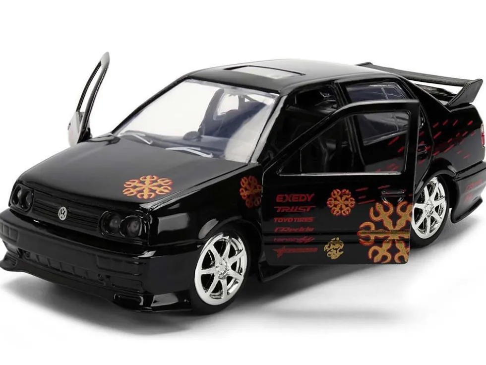 Volkswagen Jetta Black with Graphics "Fast & Furious Remix - 25th Anniversary" Series 1/32 Diecast Model Car by Jada