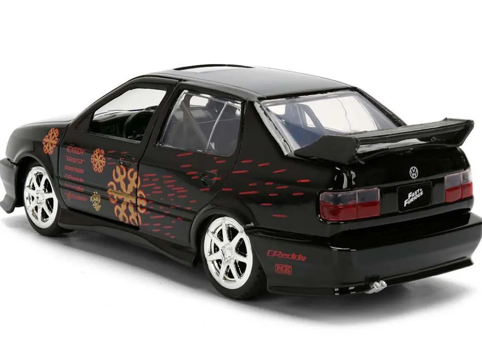 Volkswagen Jetta Black with Graphics "Fast & Furious Remix - 25th Anniversary" Series 1/32 Diecast Model Car by Jada