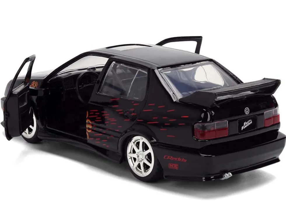 Volkswagen Jetta Black with Graphics "Fast & Furious Remix - 25th Anniversary" Series 1/32 Diecast Model Car by Jada