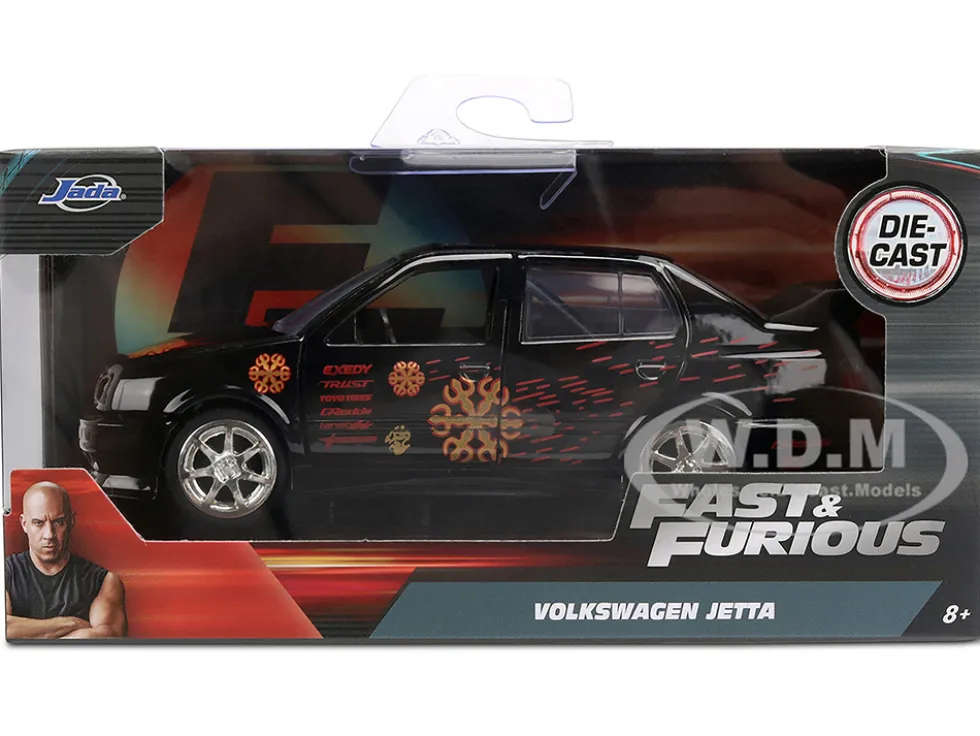 Volkswagen Jetta Black with Graphics "Fast & Furious Remix - 25th Anniversary" Series 1/32 Diecast Model Car by Jada