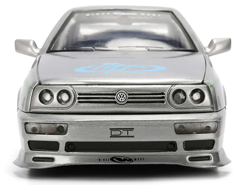 Volkswagen Jetta Raw Metal Color Brush Finish "The Fast and the Furious" (2001) Movie "25 Years of Fast & Furious" Series 1/24 Diecast Model Car by Jada