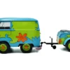 2024 Volkswagen Kool Kombi Van with Trailer "Ghost Hunter" Blue and Green with Graphics 1/18 Diecast Model Car by Solido
