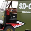 1950 Volkswagen Kool Kombi Van with Trailer "Army Fighter" Green with Graphics 1/18 Diecast Model Car by Solido