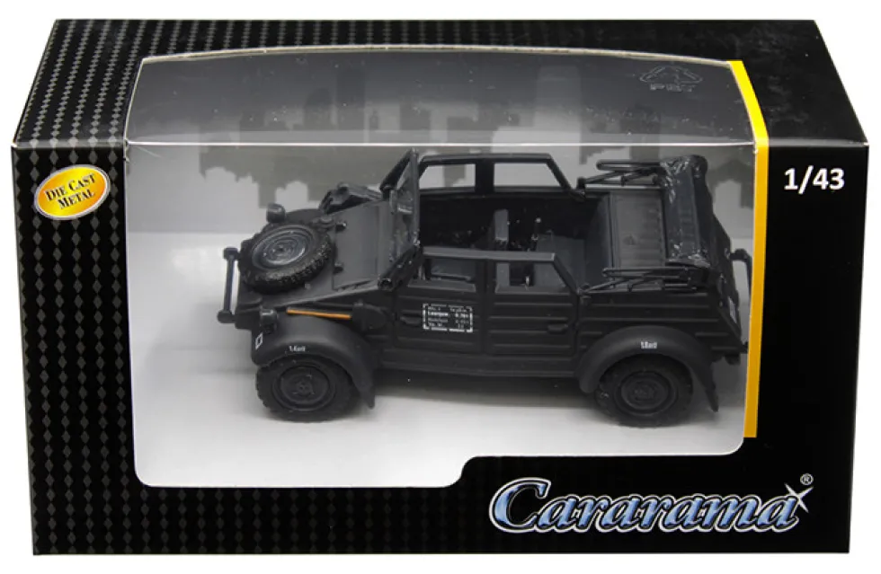 Volkswagen Kubelwagen Convertible K Type 82 Black 1/43 Diecast Model Car Cararama 4-90650