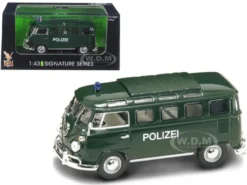 1962 Volkswagen Microbus Police Green 1/43 Diecast Car Model Road Signature 43210