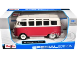 Volkswagen Samba Bus Red 1/25 Diecast Model Car Maisto 31956