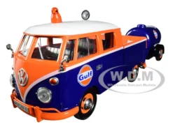 Volkswagen Service Pickup Plastic Oil Tank Gulf Oil 1/24 Diecast Model Car Motormax 79610