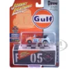 1975 Volkswagen Super Beetle Convertible #05 "Gulf Oil" Light Blue and Orange "MGMinis Exclusive" Series Limited Edition to 2496 pieces Worldwide 1/64 Diecast Model Car by Johnny Lightning