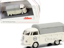 Volkswagen T1b Pritsche Plane Pickup Truck Canopy #53 Cream 1/87 HO Diecast Model Schuco 452650300