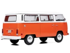 1974 Volkswagen T2 Bus Orange and White 1/24 Diecast Model by IXO Models