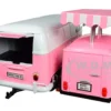 Volkswagen T1 Delivery Van Ice-Cream Trailer Pink White Ice-Cream Shop 1/24 Diecast Model Car Motormax 79672