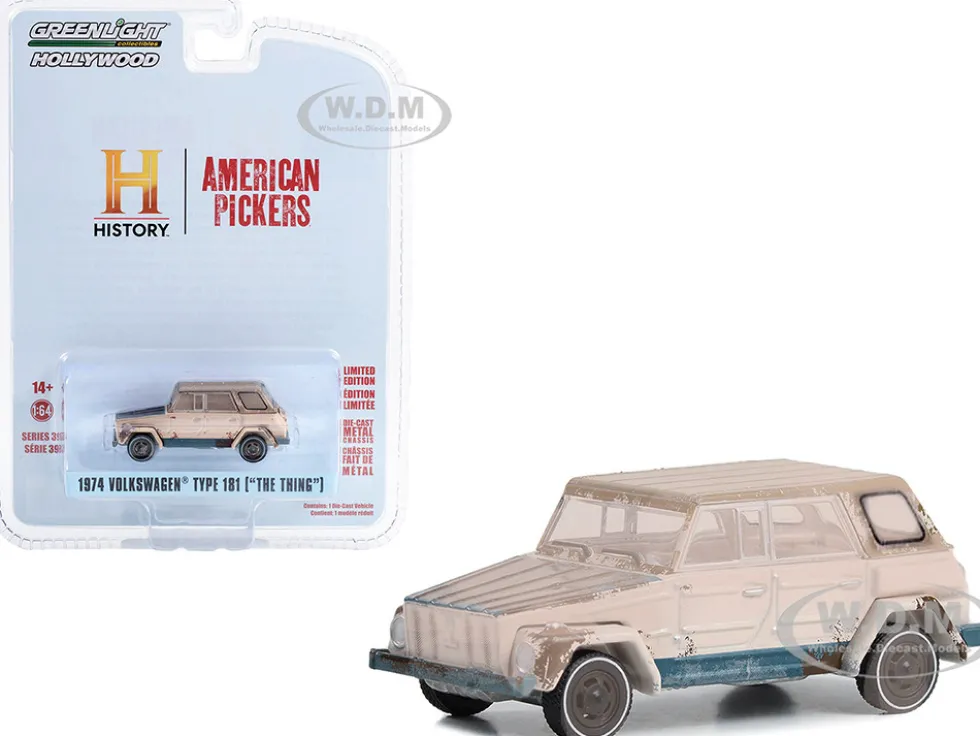 1974 Volkswagen Thing Type 181 Beige Weathered American Pickers 2010 Current TV Series Hollywood Series Release 39 1/64 Diecast Model Car Greenlight 44990D