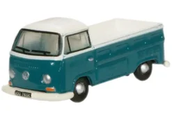 Volkswagen T2 Pickup Truck Emerald Green and Arkona White 1/148 (N) Scale Diecast Model Car by Oxford Diecast