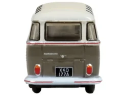 Volkswagen T1 Samba Bus Mouse Grey and Pearl White with Red Stripes 1/148 (N) Scale Diecast Model Car by Oxford Diecast