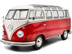 1962 Volkswagen T1 Samba Bus Red and White 1/18 Diecast Model Car by Solido