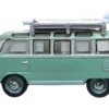 Volkswagen T1 Samba Bus RHD (Right Hand Drive) Green Two-Tone with Surfboards on Roof Rack 1/148 (N) Scale Diecast Model Car by Oxford Diecast