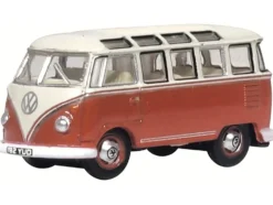Volkswagen T1 Samba Bus Sealing Wax Red and Gray 1/148 (N) Scale Diecast Model Car by Oxford Diecast