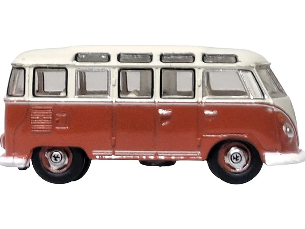 Volkswagen T1 Samba Bus Sealing Wax Red and Gray 1/148 (N) Scale Diecast Model Car by Oxford Diecast