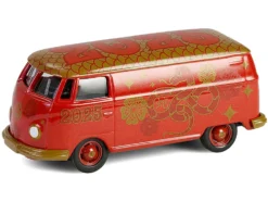 Volkswagen Type 2 Panel Van "Chinese Zodiac 2025 Year of the Snake" Red with Graphics "Hobby Exclusive" Series 1/64 Diecast Model Car by Greenlight