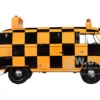 Volkswagen Type 2 (T1) Airport Runway Delivery Van Black and Orange Checkered 1/24 Diecast Model Car by Motormax