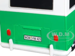 Volkswagen Type 2 T1 Camper Van Green White Outdoor Camping Explore the Forest 1/24 Diecast Model Car Motormax 79592