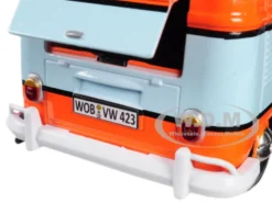 Volkswagen Type 2 T1 Delivery Van #5 Gulf Orange Light Blue 1/24 Diecast Model Car Motormax 79649