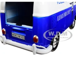 Volkswagen Type 2 T1 Delivery Van Autohaus Sudekum Kundendienst Candy Blue White 1/24 Diecast Model Car Motormax 79573