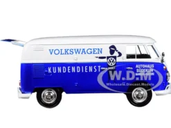 Volkswagen Type 2 T1 Delivery Van Autohaus Sudekum Kundendienst Candy Blue White 1/24 Diecast Model Car Motormax 79573