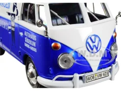 Volkswagen Type 2 T1 Delivery Van Autohaus Sudekum Kundendienst Candy Blue White 1/24 Diecast Model Car Motormax 79573
