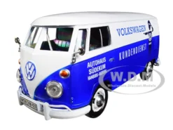 Volkswagen Type 2 T1 Delivery Van Autohaus Sudekum Kundendienst Candy Blue White 1/24 Diecast Model Car Motormax 79573