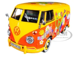 Volkswagen Type 2 T1 Delivery Van Flower Power 1/24 Diecast Car Model Motormax 79563