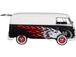 Volkswagen Type 2 T1 Delivery Van with Flames 1/24 Diecast Car Model Motormax 79566