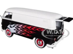 Volkswagen Type 2 T1 Delivery Van with Flames 1/24 Diecast Car Model Motormax 79566