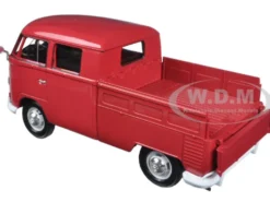 Volkswagen Type 2 (T1) Double Cab Pickup Truck Wax Red 1/24 Diecast Model Car Motormax 79343