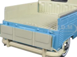 Volkswagen Type 2 (T1) Double Cab Pickup Truck Blue/Cream 1/24 Diecast Model Car Motormax 79343