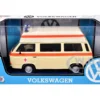 Volkswagen Type 2 (T3) High Roof Ambulance Cream with Orange Stripes 1/24 Diecast Model Car by Motormax