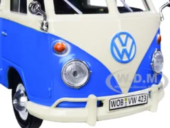 Volkswagen Type 2 T1 Pickup Food Truck Cream Blue 1/24 Diecast Model Car Motormax 79576