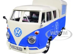 Volkswagen Type 2 T1 Pickup Food Truck Cream Blue 1/24 Diecast Model Car Motormax 79576