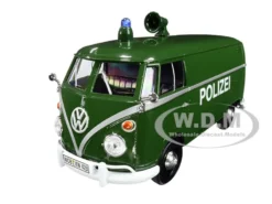Volkswagen Type 2 T1 Police Van Polizei Dark Green 1/24 Diecast Model Car Motormax 79574