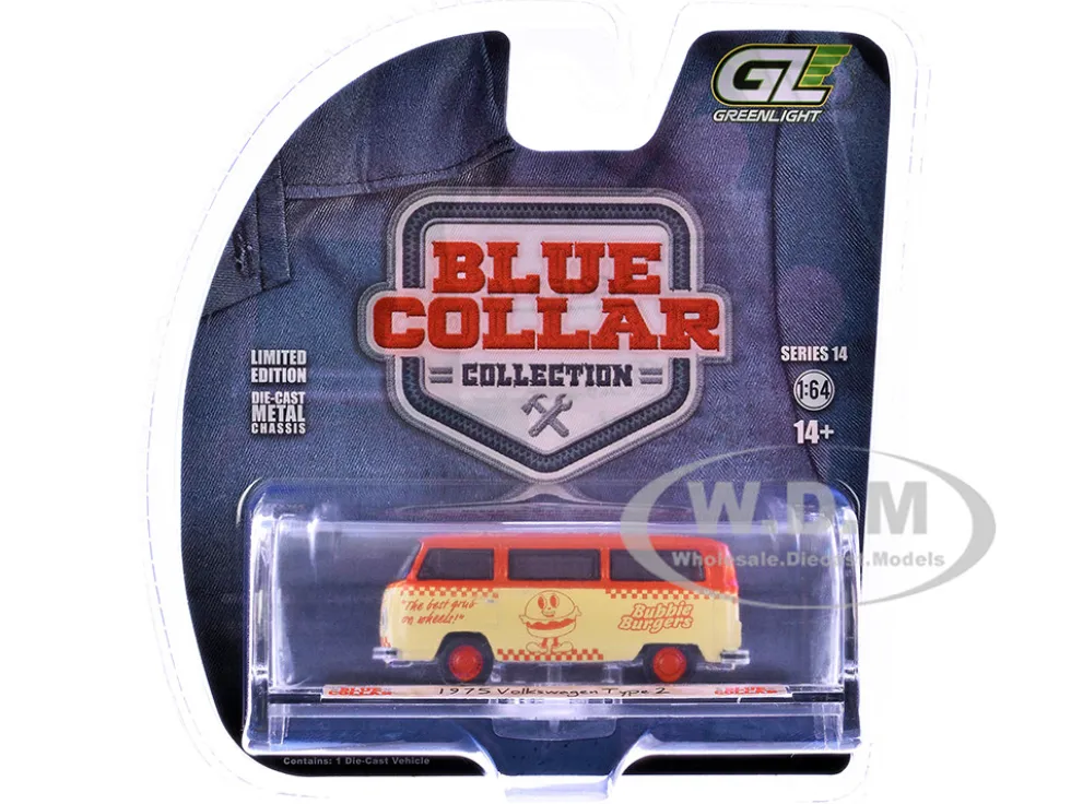 1975 Volkswagen Type 2 Van "Bubbie Burgers Food Truck" Orange and Cream "Blue Collar Collection" Series 14 1/64 Diecast Model Car by Greenlight