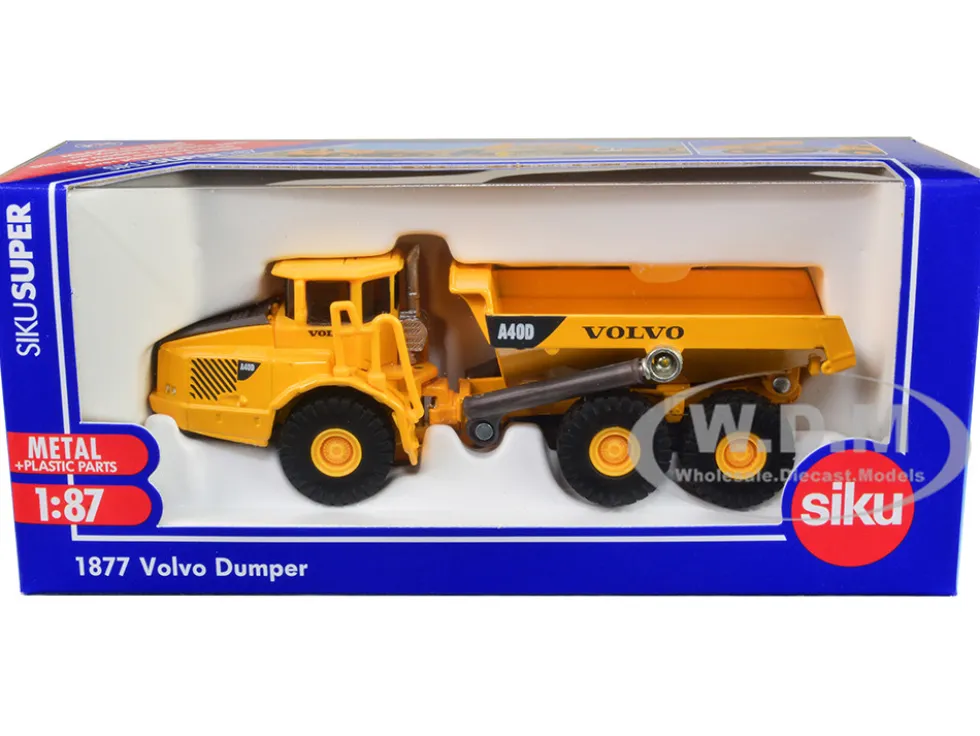 Volvo A40D Dump Truck Yellow 1/87 HO Diecast Model Siku 1877
