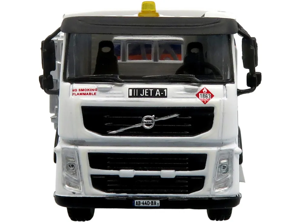 Volvo FM500 with Esterer Aviation Refueling Tanker Truck "Gulf Aviation" White with Blue Stripes Limited Edition 1/87 (HO) Diecast Model by Iconic Replicas