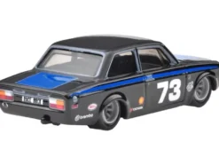 1973 Volvo 142 GL #73 Black with Blue Stripes and Hood "Boulevard" Series Diecast Model Car by Hot Wheels
